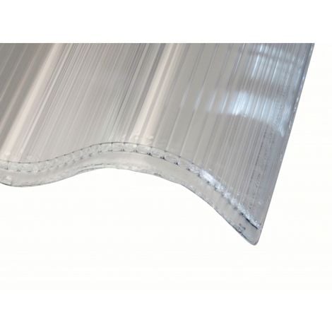 Plaque alvéolaire polycarbonate transparent 200 x 100 cm, ép.4 mm (vendue à  la plaque)