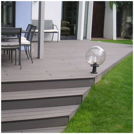 Lame terrasse bois composite alvéolaire Qualita L 360 cm / l14 cm / ep 2,5 cm - Coloris - Gris carbone, Epaisseur - 25mm, Largeur - 14 cm, Longueur - 360 cm
