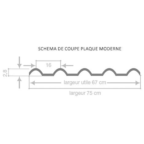Plaque pvc imitation tuile moderne 222 x 75 cm (3 coloris) - Coloris - Gris anthracite, Largeur - 75 cm, Longueur - 222 cm