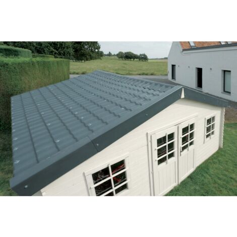 Plaque pvc imitation tuile moderne 222 x 75 cm (3 coloris) - Coloris - Gris anthracite, Largeur - 75 cm, Longueur - 222 cm
