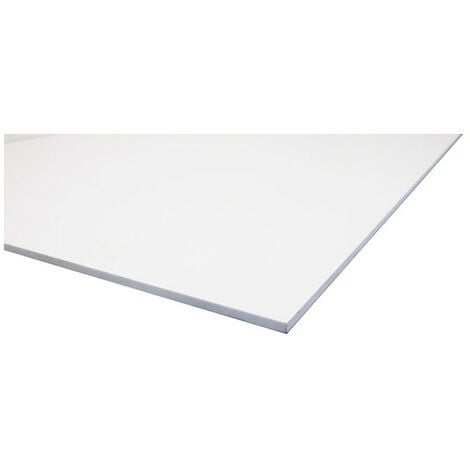 Plaque PVC expansé 3 mm blanc lisse L.100 x 50 cm