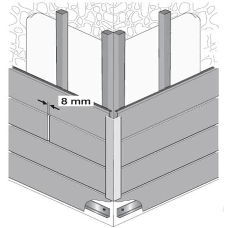 Profil d'angle bois composite pour bardage - Coloris - Brun rouge, Epaisseur - 6 cm, Largeur - 6 cm, Longueur - 270 cm