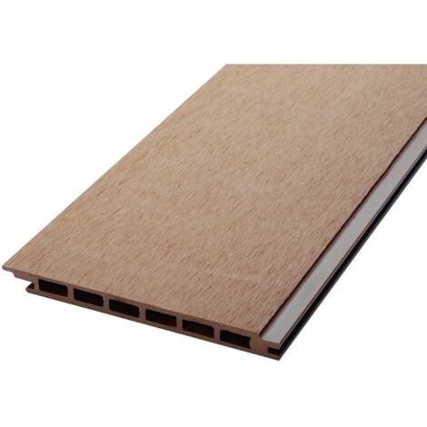 Lame de bardage bois composite alvéolaire L 270 cm / l 17,1 cm / E 1, 5 cm - Coloris - Beige clair, Epaisseur - 1.5cm, Largeur - 17.1 cm, Longueur - 270 cm