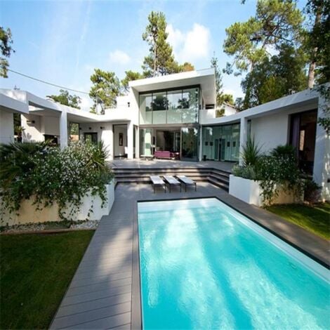 PACK 1 m² lame de terrasse composite Dual ACCESSOIRES (4 coloris) 3600mm - Coloris - Gris anthracite, Epaisseur - 25mm, Largeur - 14 cm, Longueur - 360 cm