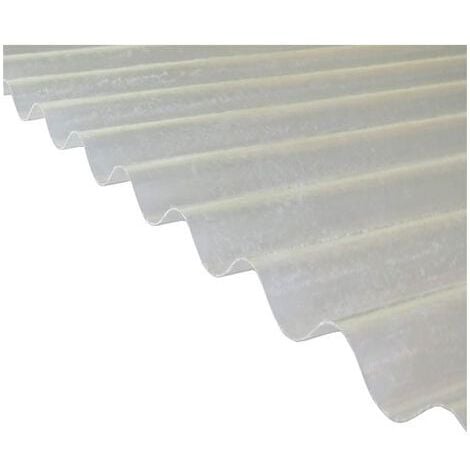 Plaque polyester ondulée toit translucide (PO 76/18 - petite onde) - Coloris - Translucide, Largeur totale de la plaque - 90cm, Longueur totale de la plaque - 2m