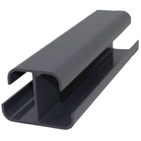 Poteau clôture aluminium multifonctions - Coloris - Gris anthracite RAL 7015, Epaisseur - 6,82 cm, Largeur - 5 cm, Longueur - 232 cm