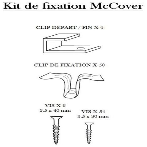 Kit de fixation terrasse bois composite - Coloris - Inox