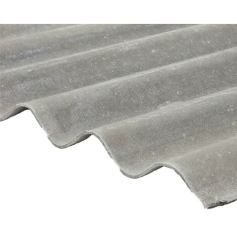 Plaque fibrociment sans amiante - Coloris - Gris, Largeur totale de la plaque - 92cm, Longueur totale de la plaque - 2.5m