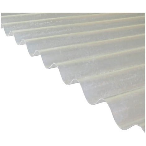 Plaque polyester ondulée toit translucide (PO 76/18 - petite onde) - Coloris - Translucide, Largeur totale de la plaque - 90cm, Longueur totale de la plaque - 3m - Translucide