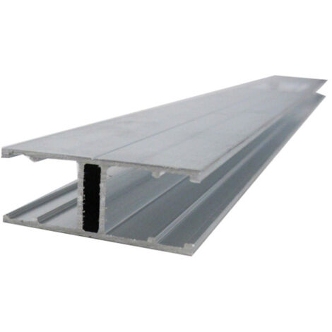 Profil jonction monobloc (en H) - toiture polycarbonate - Coloris - Aluminium, Epaisseur - 10 mm, Longueur - 4 m