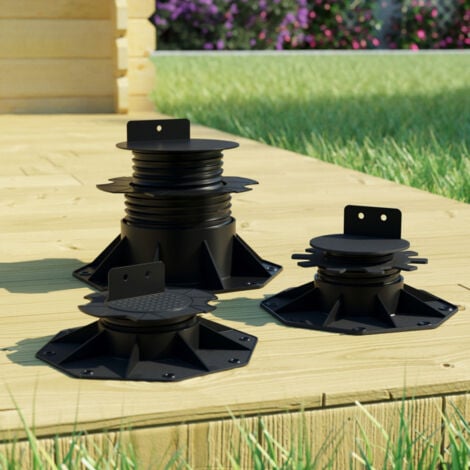 PLOT RÉGLABLE DE 30 À 60 MM POUR TERRASSE BOIS ET COMPOSITE - Coloris - Noir