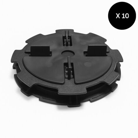 Lot de 10 plots réglables 10 à 15 mm dalle et carrelage McCover - Coloris - Noir