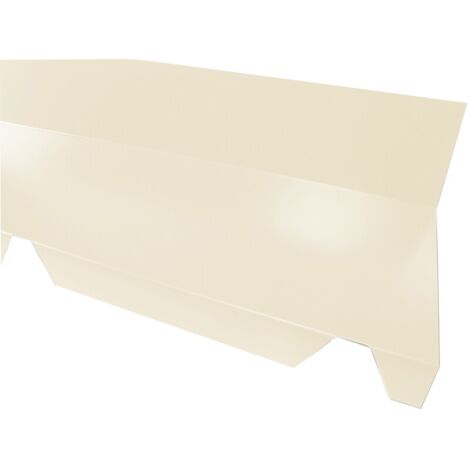 Faitière crantée contre mur pour bac acier 1045 - L 2100mm - Coloris - Beige 1015, Hauteur - 120 mm, Largeur - 225 mm, Longueur - 2100mm