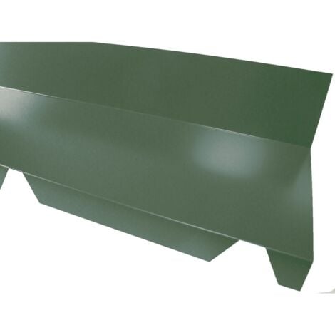 Faitière crantée contre mur pour bac acier 1045 - L 2100mm - Coloris - Vert 6009, Hauteur - 120 mm, Largeur - 225 mm, Longueur - 2100mm