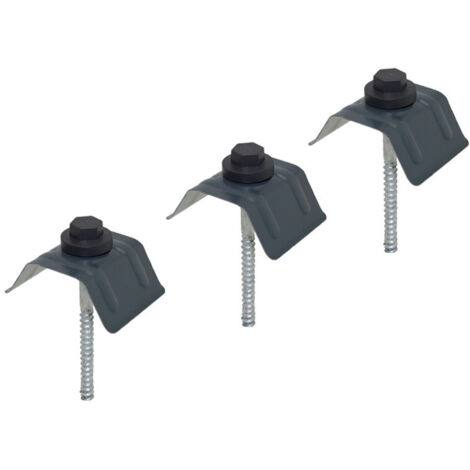 Kit 50 fixations pour plaques acier nervurées 900/25 – Gris 7016 - Coloris - Gris anthracite RAL 7016, Unités - 50 pièces