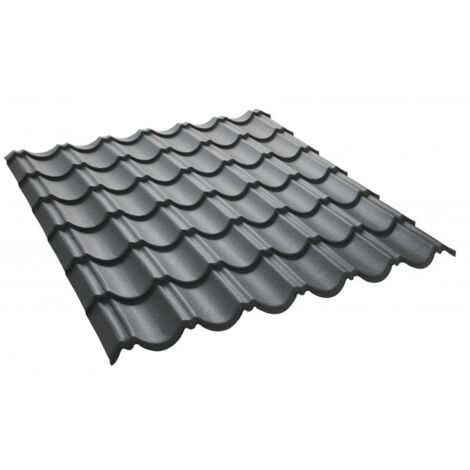 Panneau tuile facile 1030 X 950 MM en acier galvanisé laqué mat - Coloris - Gris anthracite mat, Largeur - 950 mm, Longueur - 1030 mm