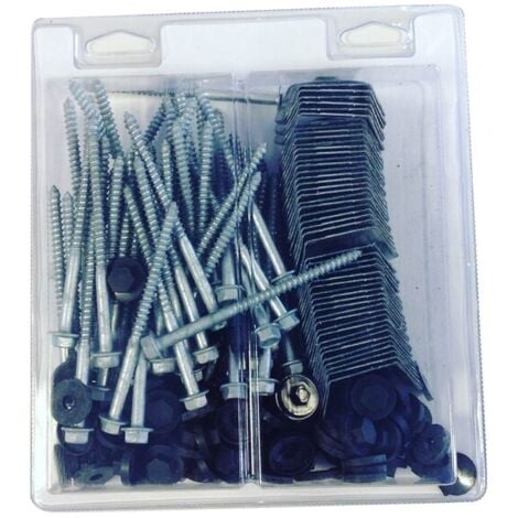 Kit de 50 fixations pour bac acier 1045 (vis L 100 x diam 6 mm) - Coloris - Gris anthracite RAL 7016