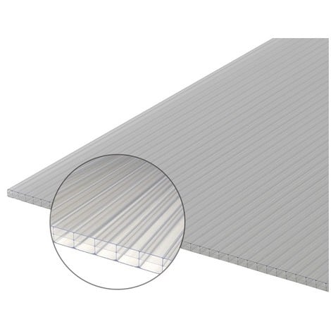 Plaque polycarbonate alvéolaire 16mm - Coloris - Clair, Epaisseur - 16 mm,  Largeur - 98 cm, Longueur - 2 m