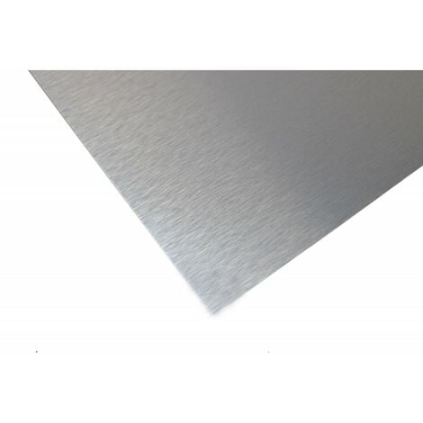 Crédence réversible en aluminium brossé / aluminium brut (disponible en 2 m x 1 m et 1 m x 0.5 m) - Coloris - Aluminum brossé, Epaisseur - 3 mm, Largeur - 100 cm, Longueur - 200 cm