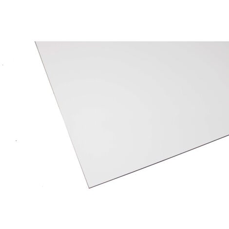 Crédence réversible en blanc satiné / blanc brillant (disponible en 2 m x 1 m et 1 m x 0.5 m) - Coloris - Blanc RAL 9016, Epaisseur - 3 mm, Largeur - 50 cm, Longueur - 100 cm