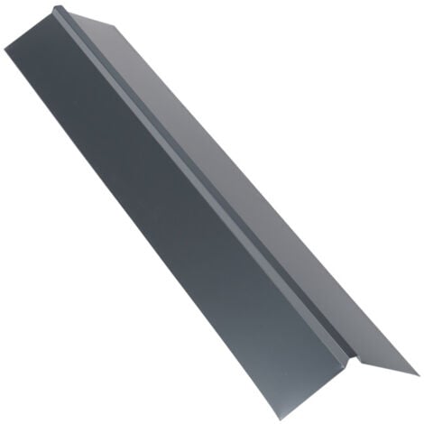 Faîtière double pan 1 m pour plaque nervurée acier laqué - Coloris - Gris anthracite RAL 7016, Longueur - 1 m