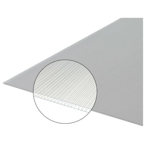 Plaque polycarbonate alvéolaire 4mm, Longueur - 50 cm - Translucide