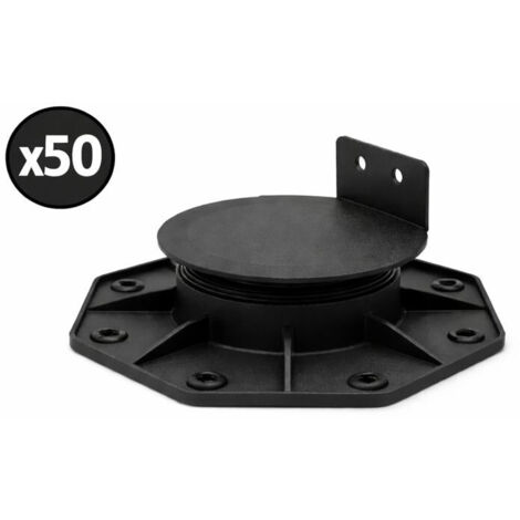 Lot de 50 plots 18-30 mm pour terrasse bois et composite - Coloris - Noir, Unités - 50 plots