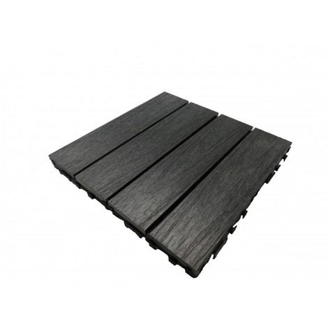 Caillebotis en composite coextrudé haute densité 30 x 30 cm - Coloris - Charbon, Largeur - 30 cm, Longueur - 30 cm, Surface couverte en m² - 0.091 par dalle soit 11 dalles pour 1