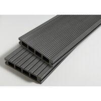 PACK 1 m² lame de terrasse composite Dual ACCESSOIRES (4 coloris) 3600mm - Coloris - Gris anthracite, Epaisseur - 25mm, Largeur - 14 cm, Longueur - 360 cm