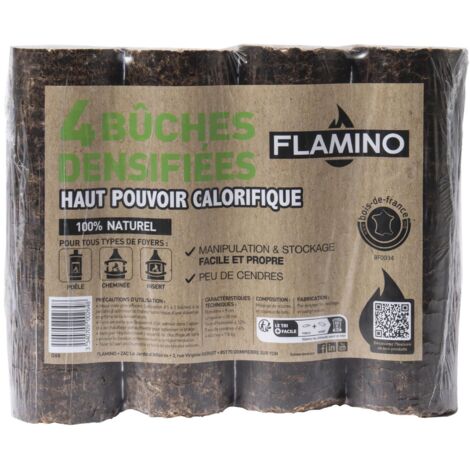 Dichte Brennholzblock Flamino  Packung mit 4 Stück