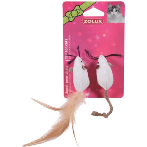 Spielzeug für Katzen, Set aus 2 Mäusen aus Canvas - ZOLUX