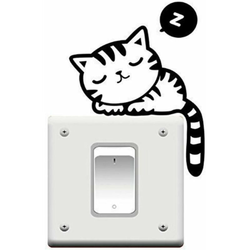 Wandaufkleber für Lichtschalter – Ergebnis Design Katze beliebtes schlafender mit –