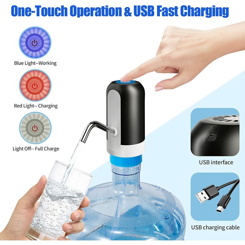 Wasserflaschenpumpe Elektrische USB Trinkwasserpumpe Wasserspender  Pumpspender