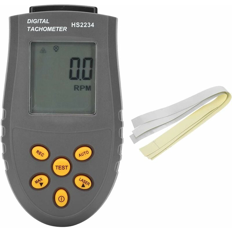 Drehzahlmesser, berührungsloser Digitalanzeige-Tachometer, Korrosions- und  Oxidationsbeständigkeit, mit LED-Hintergrundbeleuchtung und großem  Messbereich (schwarz)