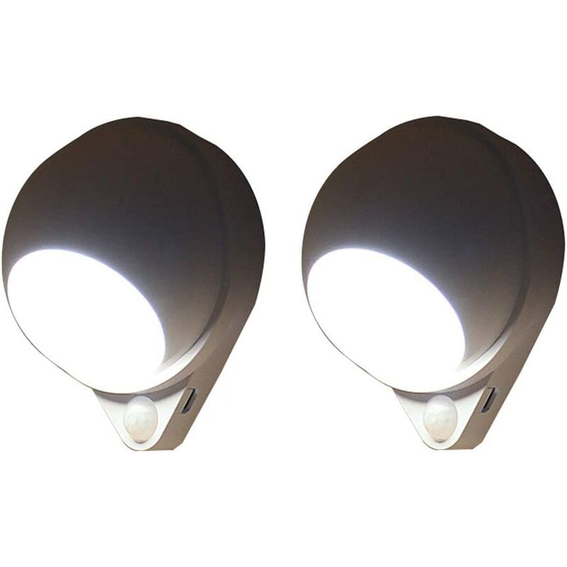 LED-Nachtlicht, magnetische Innen-Bewegungsmelder-Lampe mit kostenlosen  Klebepads, überall kleben, per USB wiederaufladbarer kabelloser Sensor  Warmweiß 2 Stück