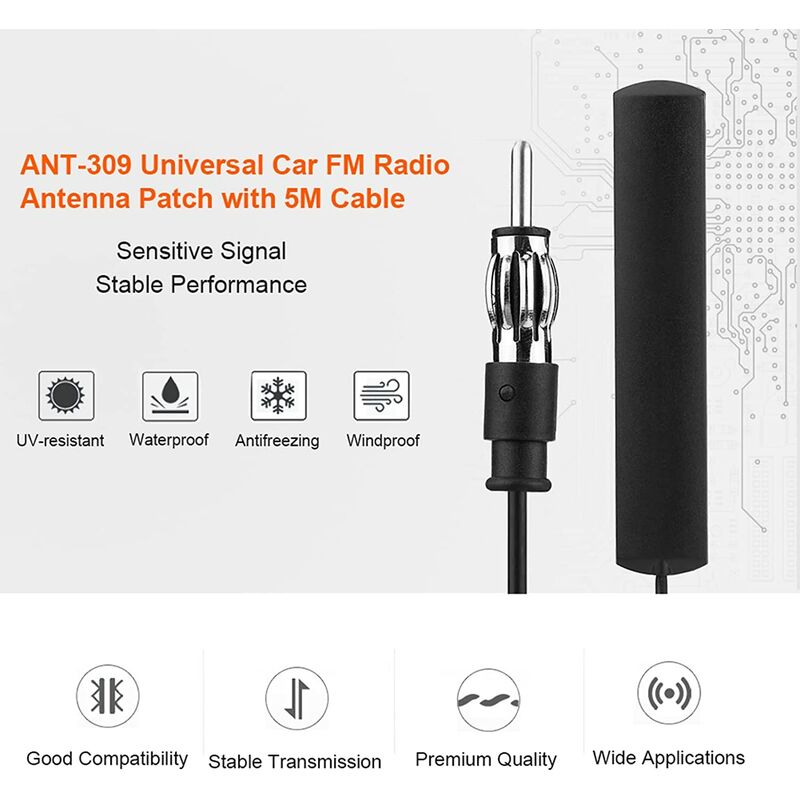 12 V Auto-Kurz-FM-Autoradio-Antenne, 19,9 cm Mini-Kurz-Autoantenne mit  leistungsstarker Empfangsfunktion