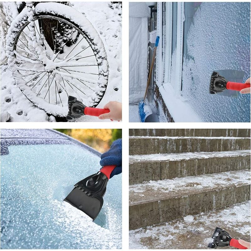 Schneekratzer, Auto-Windschutzscheiben-Eiskratzer, Eiskratzer und  Scheibenbesen Winterwerkzeug mit rutschfestem Griff, kratzfester  Schneebürste, 2 Stück