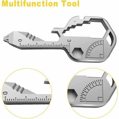 Multifunktions-Schraubenschlüssel Outdoor-Schlüsselwerkzeug 24-in-1-Edelstahl-Flaschenöffner  Tragbarer Minischlüssel Wird für Schneidlinienwerkzeuge, Dosenöffner usw.