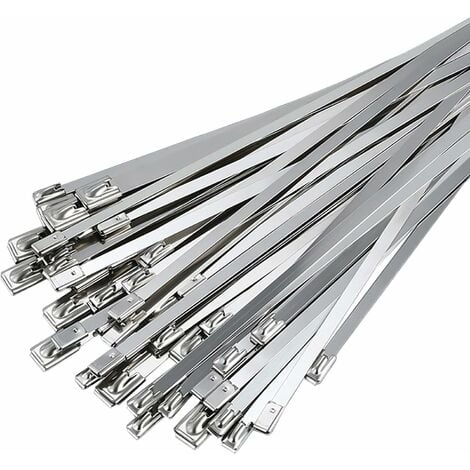 50 Stück Edelstahl-Kabelbinder, 300 mm × 4,6 mm Edelstahl-Kabelbinder,  Edelstahl-Kabelbinder für Abgaswicklung
