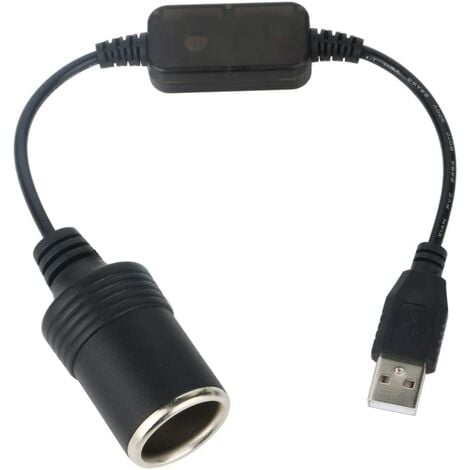 USB Konverter Stecker auf 12V Buchse Auto Zigarettenanzünder Adapter Kabel  5V