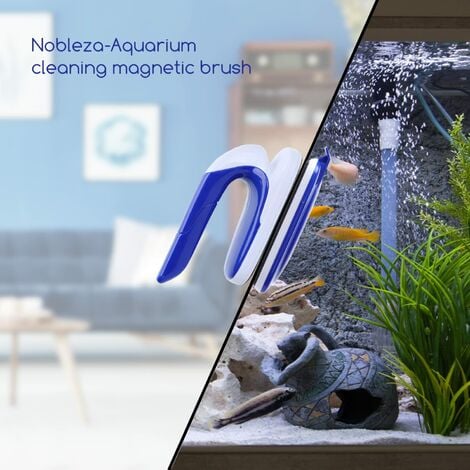 Aquarium-Glasreiniger, Algenschaber, magnetische Glasbürste für Aquarien  (L10W4.2H7.5cm)