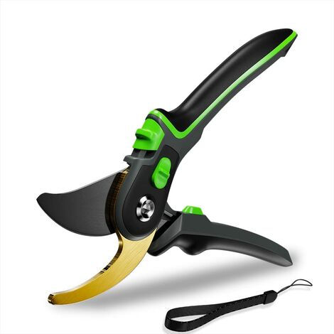 Hawk Garden Pruner Gerade Klinge Japanischer Stahl und Teflon Premium Titan  Gartenschere Baumschneider mit Schwammgriffen und