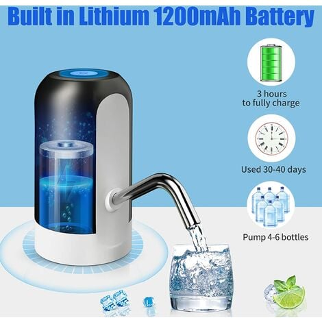 Wasserflaschenpumpe 5 Gallonen Wasserspender, tragbare elektrische  Wasserpumpe, USB-Aufladung, automatische Trinkwasserspenderpumpe für Camping