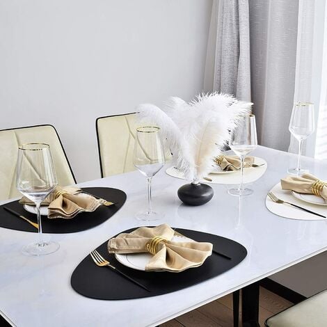 Runde Tischsets aus Leder für Esstisch, rutschfeste, hitzebeständige Matte,  waschbare Isolierung, Küchen-Tischsets, Küchen-Tischsets, nordischer