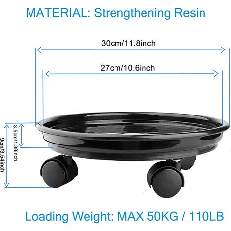Rollbarer Pflanzwagen 58cm - Pflanzenuntersetzer Mit 4 Rollen Für Innen & Außen | Bis 80kg Belastbar