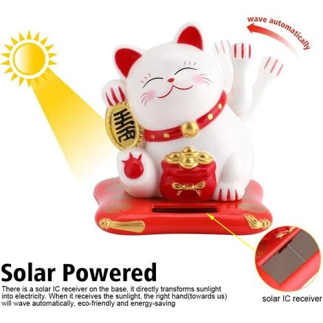 Fortune Lucky Wealth Welcoming Cat Solarbetriebene süße Katze mit