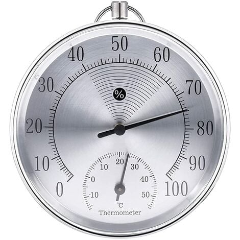 Außenthermometer, 10 cm kabelloses analoges Thermometer und Hygrometer zur  Wandmontage, geeignet für Häuser, Gewächshäuser, Gärten, Autos