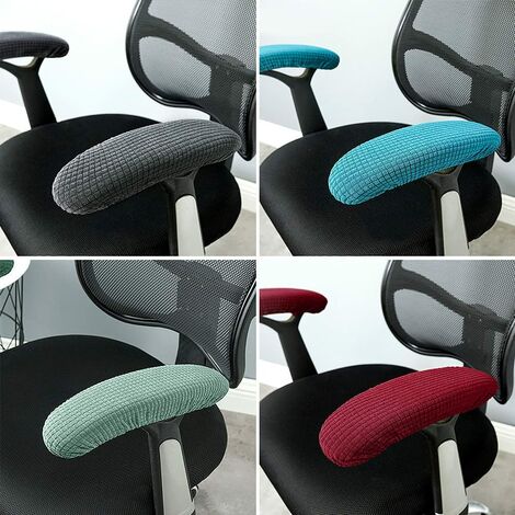 1 Paar Armlehnenbezüge aus Polyester für Bürostühle – abnehmbar, elastisch,  waschbar und wasserdicht – dunkelgrau