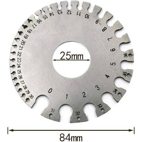 Edelstahl-Rundkabelblatt mit 2 Seiten zum Messen der Drahtdicke  Drahtdickenwerkzeug Durchmessermessgerät Messwerkzeug sowohl Standard als  auch