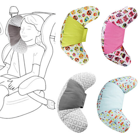 Auto Weiches Sicherheitsgurtkissen Baby Autositz Kopfstütze Ganzkörpergurt  Colume Kissen für Kinder Baby Kinder (Blau)